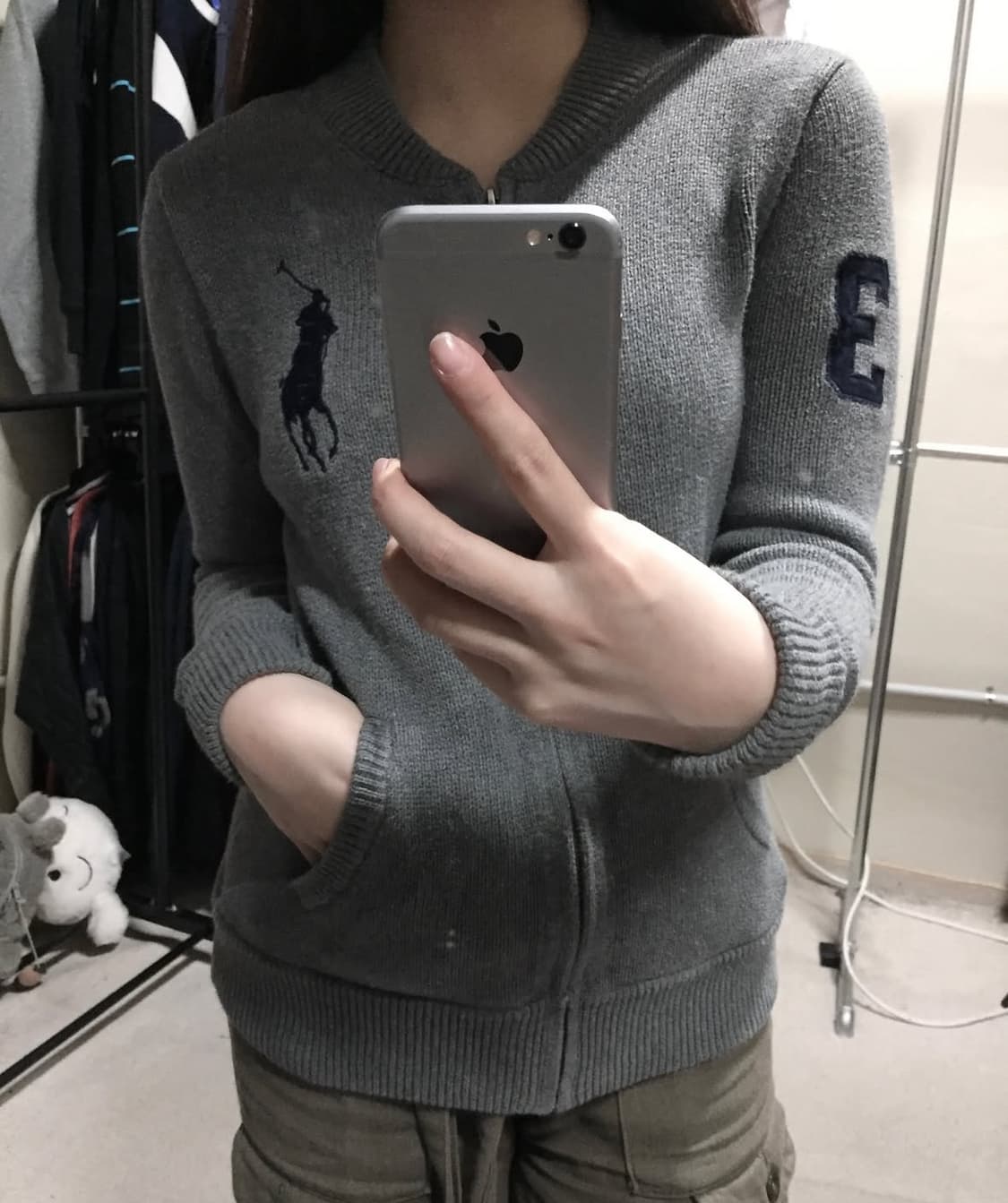 폴로 랄프로렌 그레이 빅포니 니트 집업 상품이미지1