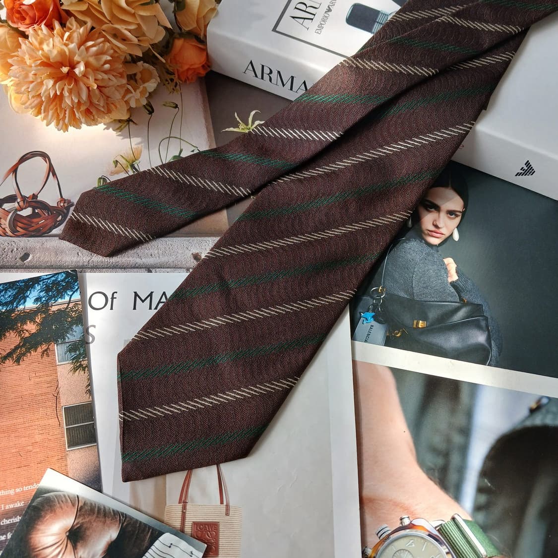 조르지오 아르마니 스트라이프 넥타이 9.9cm A+등급 A19804 상품이미지3