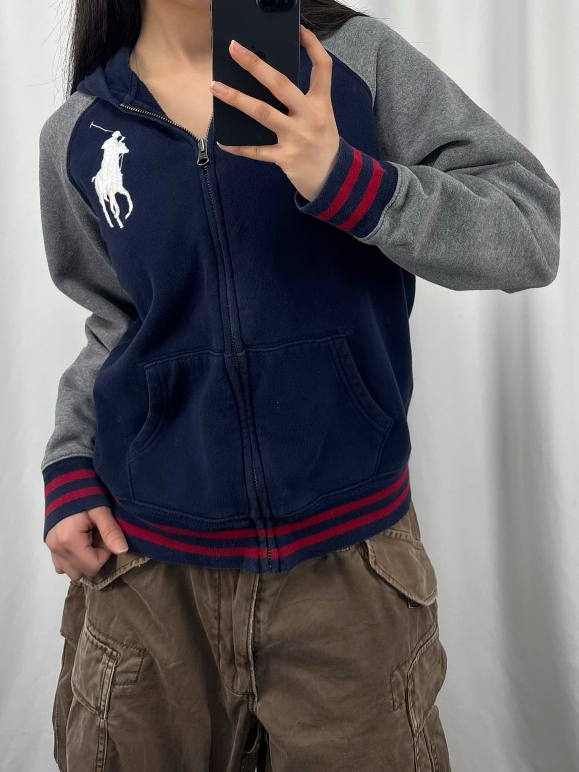 폴로 빅포니 배색 후드집업 상품이미지3