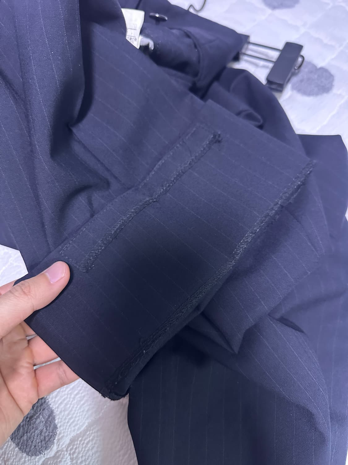 [30] 울 스트라이프 원 턱 슬랙스 상품이미지5