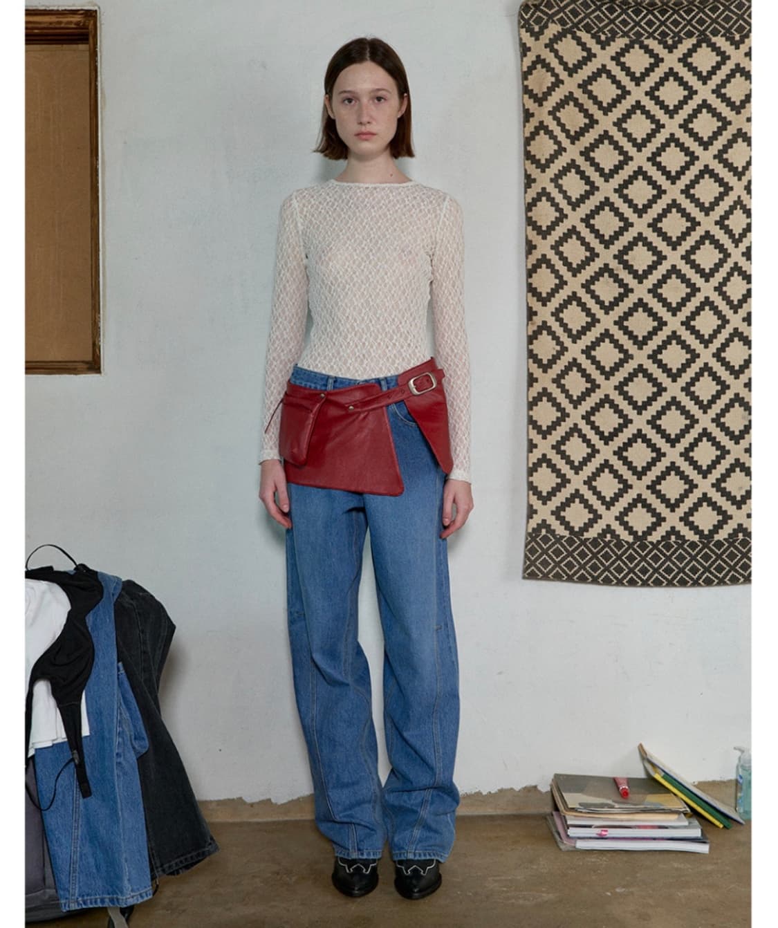 아옵트 레이스 시스루 탑 상품이미지1