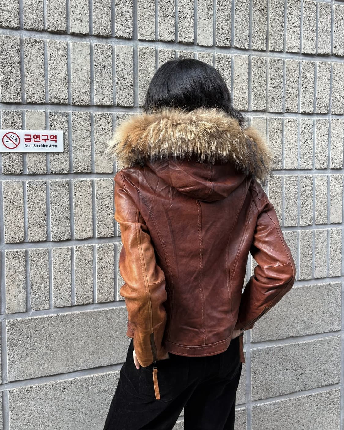 리얼 레더 퍼 후디 디테일 슬림자켓 상품이미지5