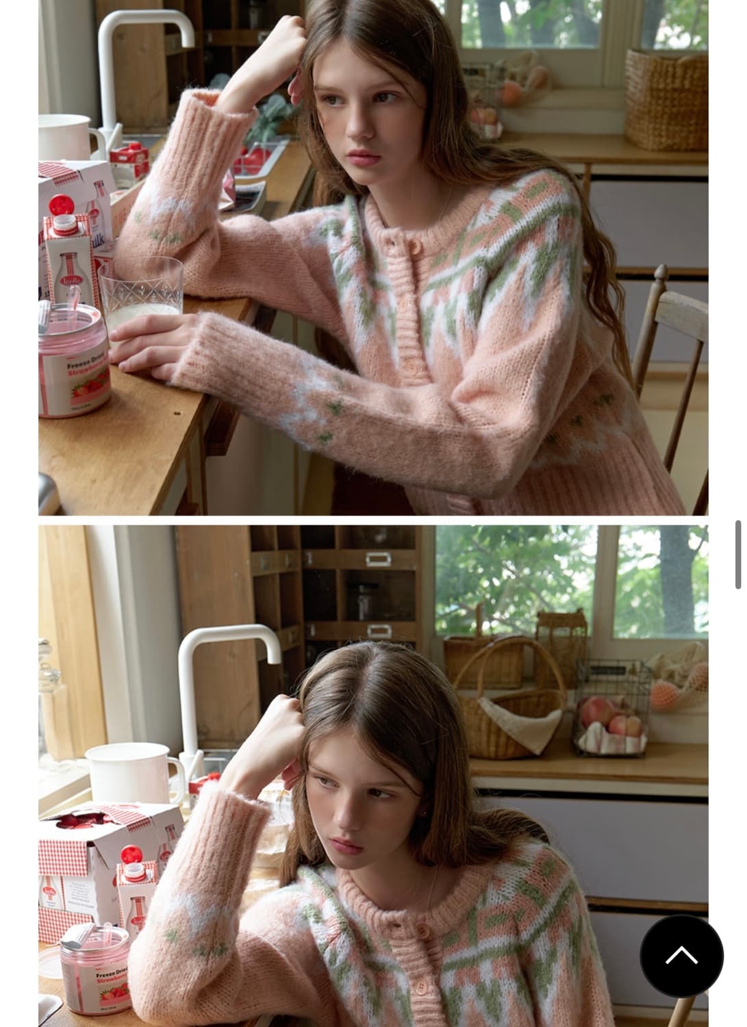 리엘 노르딕 가디건 피치 상품이미지3