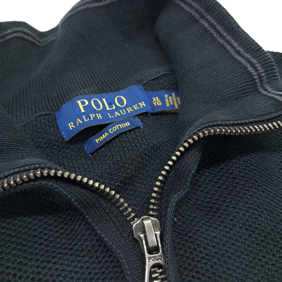 CN807 XL 폴로 랄프로렌 블랙 하프집업 피마코튼 긴팔 니트 스웨터 상품이미지4