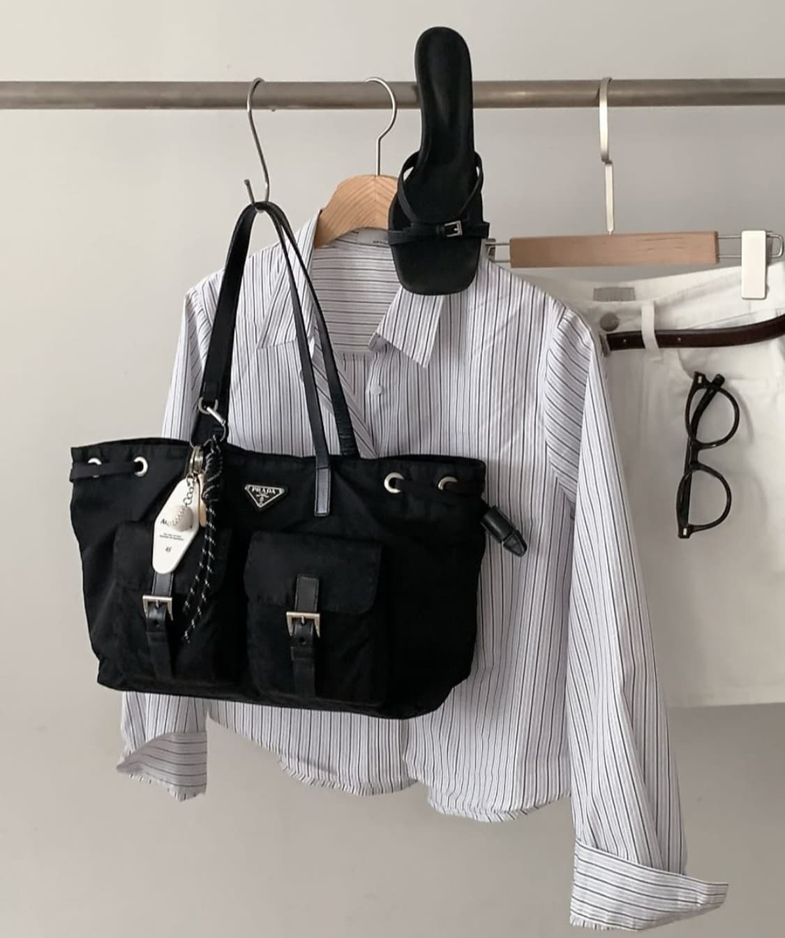 [정품 PRADA] 프라다 투포켓 나일론 숄더백 쇼퍼백 상품이미지9