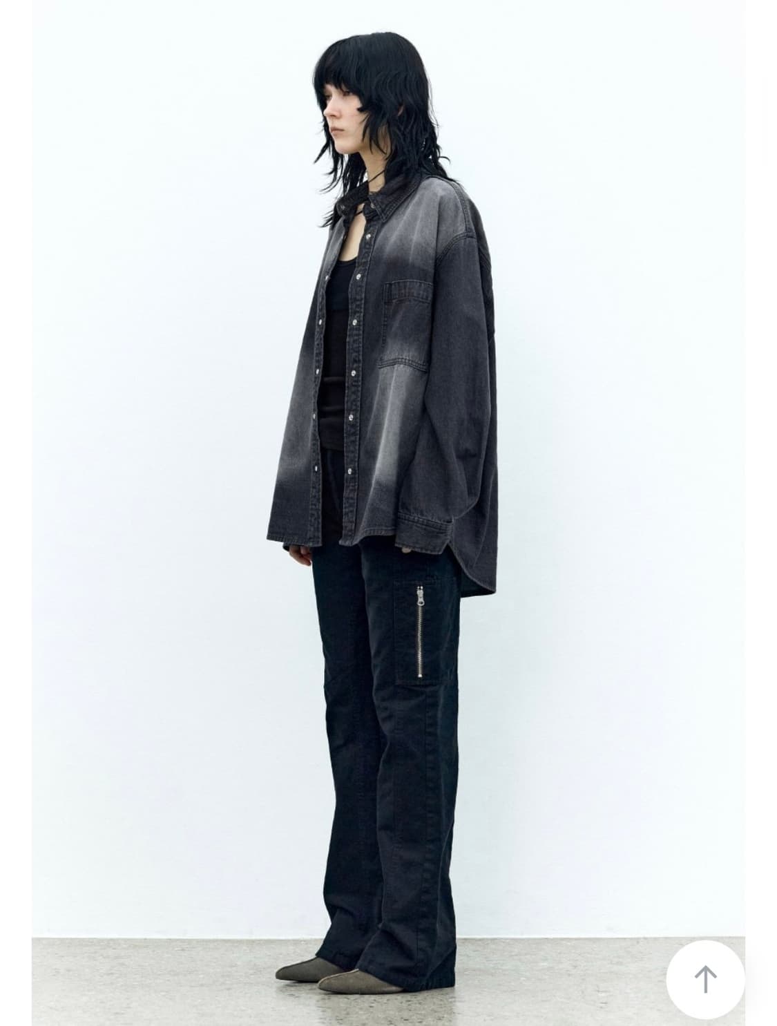 인사일런스 우먼 워시드 부츠컷 팬츠 FADED BLACK 상품이미지5