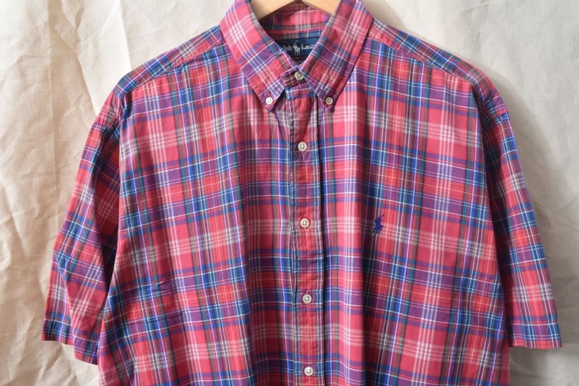 폴로 랄프로렌 체크 반팔 셔츠 L M0351 상품이미지3