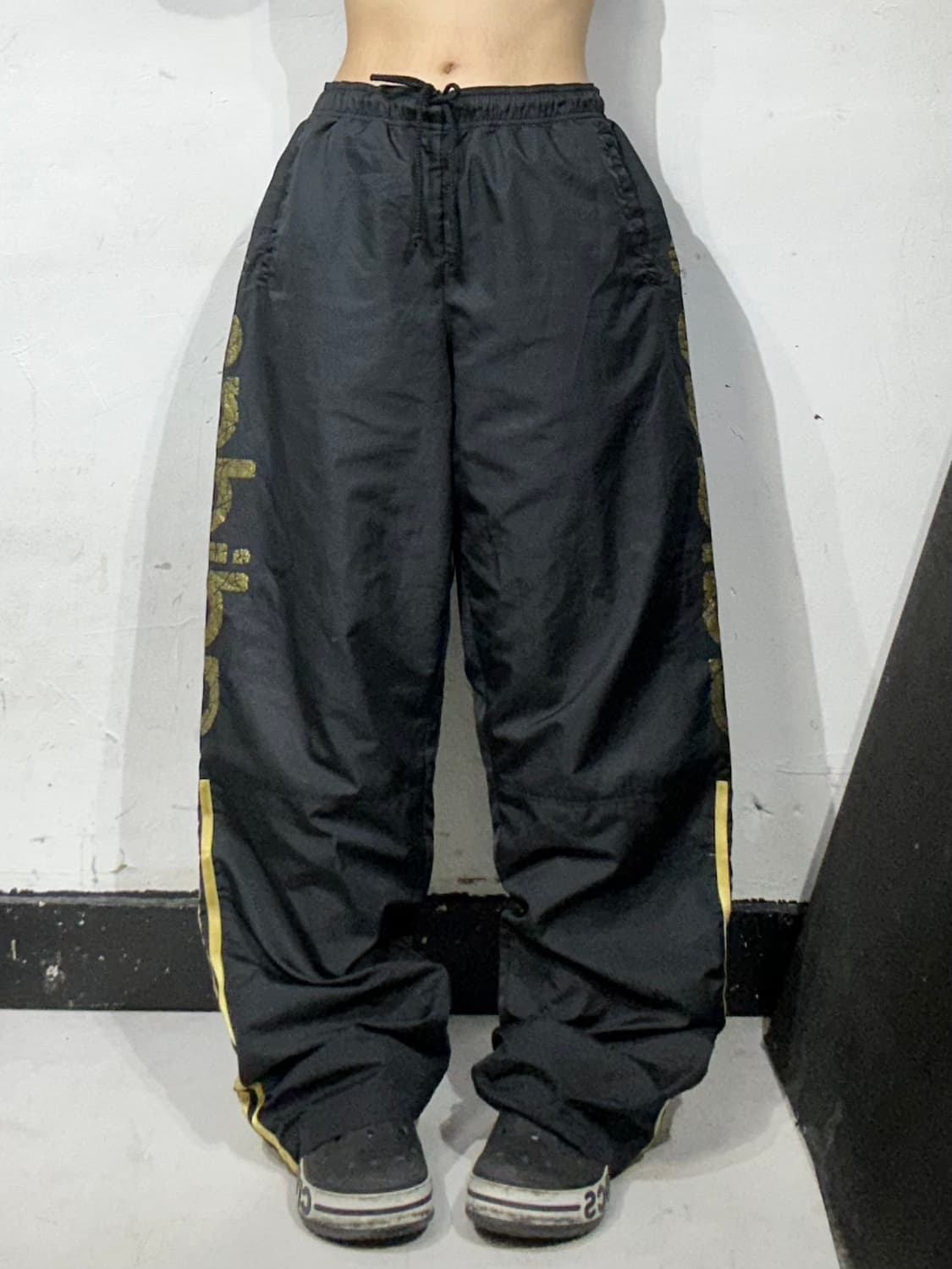 아디다스 블랙 골드 삼선 와이드 빅 로고 트랙 팬츠 추리닝 바지 L 상품이미지2