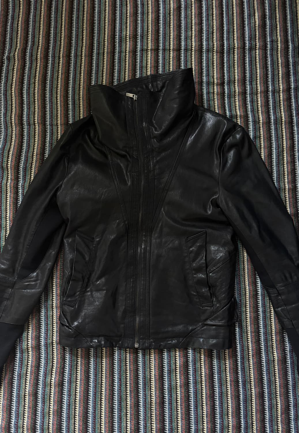 코데즈컴바인 하이넥 램스킨 레더자켓 상품이미지2