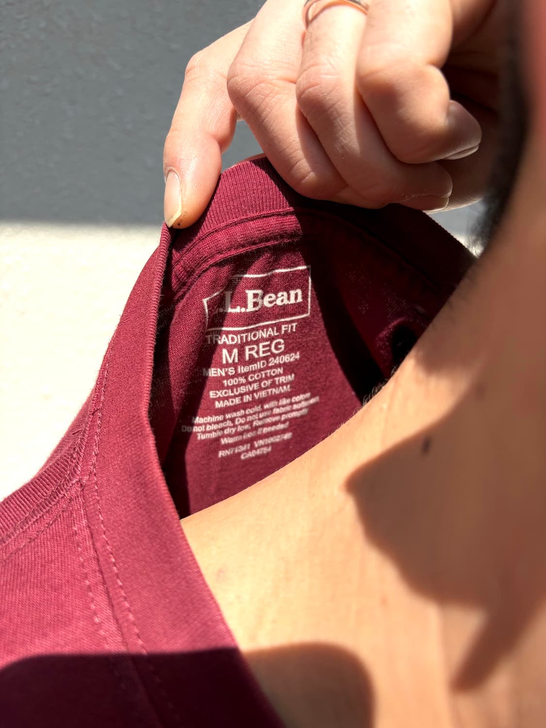 LLbean 반팔티셔츠 자주빛 컬러 (상태 좋음) 상품이미지5