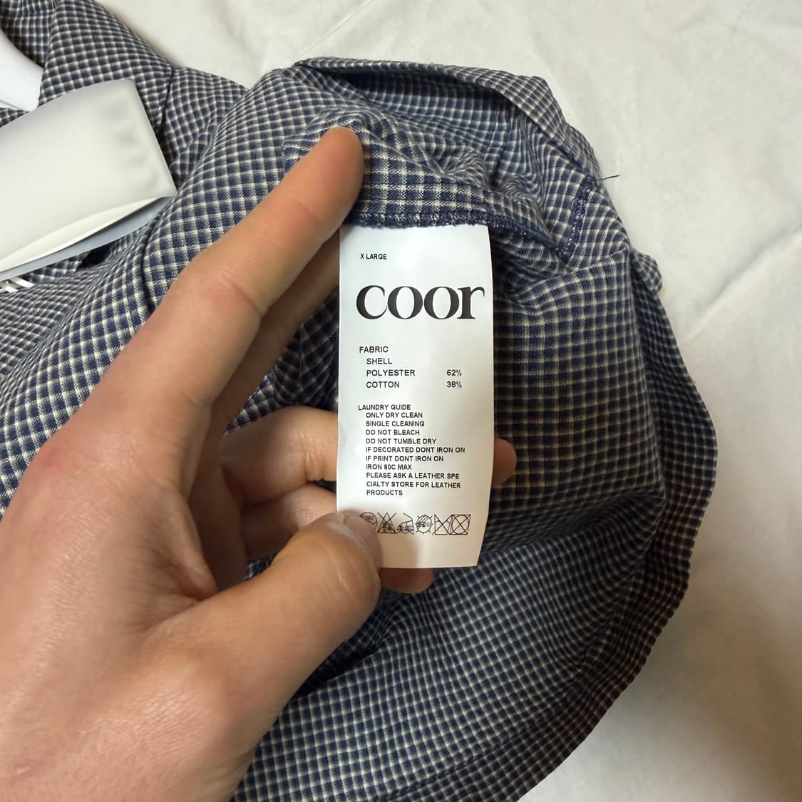 [쿠어] 마이크로 체크 셔츠 집업 XL 상품이미지3