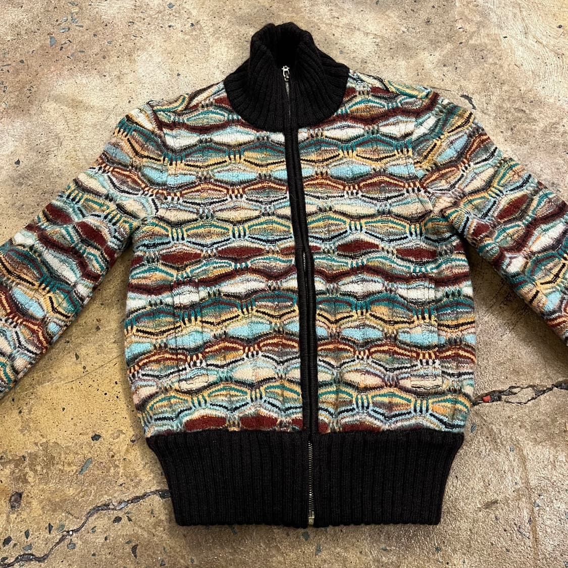 [정품/40] 미쏘니 패턴 니트 집업 b16 상품이미지3