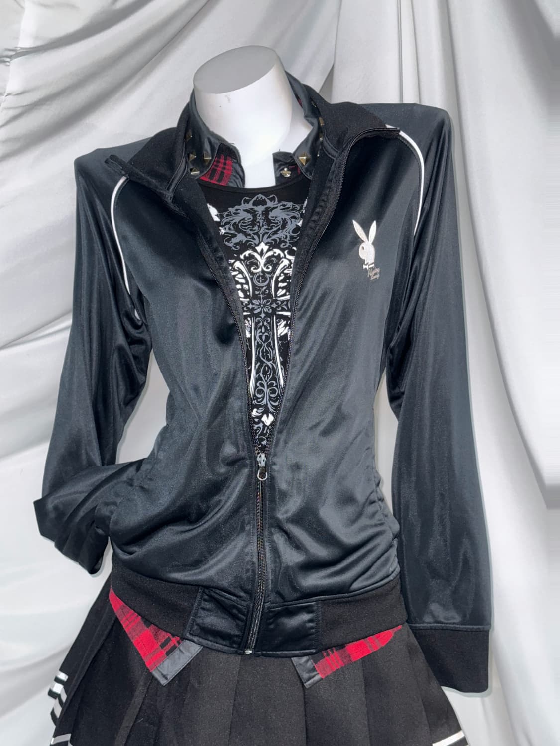 리즈리사 플레이보이 나나펑크 십자가 해골 딱붙 스터드 코디세트  상품이미지7