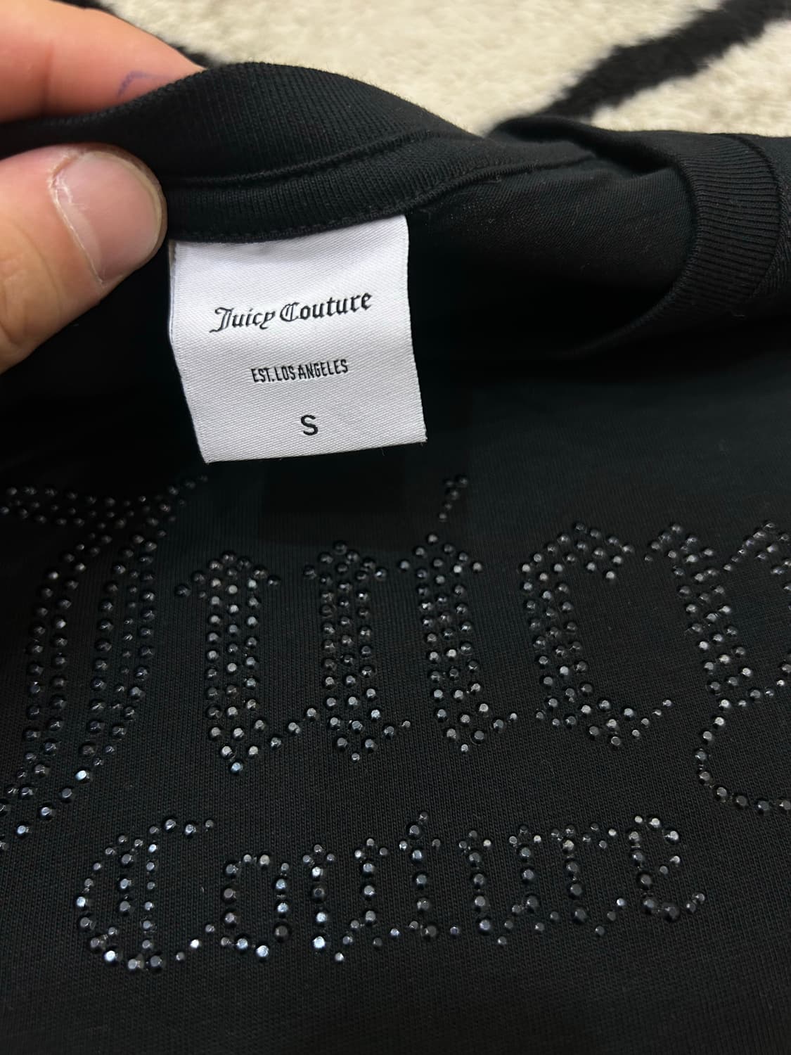 [S]쥬시꾸뛰르 큐빅 반팔/블랙 상품이미지4