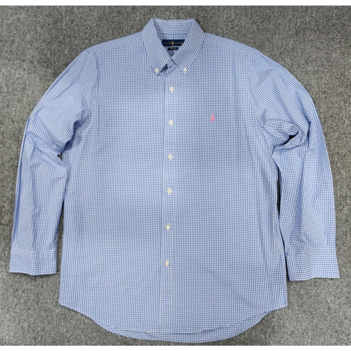 폴로 랄프로렌 클래식핏 핑크포니 깅엄체크 셔츠 L 상품이미지1