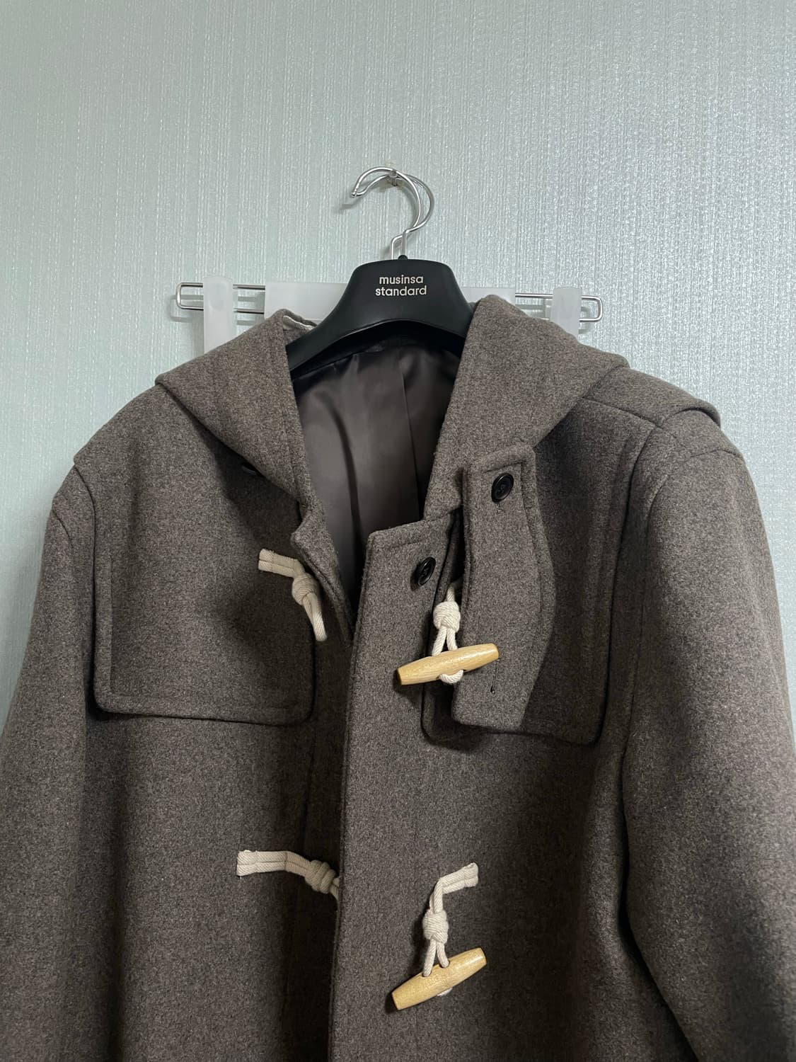 무신사 우먼즈 울 블렌드 오버사이즈 더플 코트 토프색상 상품이미지3