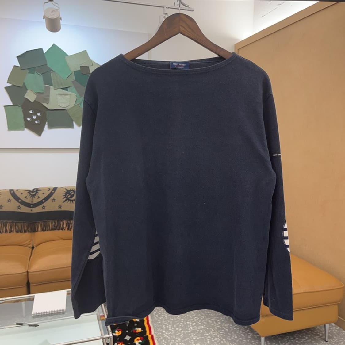 세인트제임스 네이비 엘보 패치 긴팔 티 롱슬리브 L C06417 상품이미지3