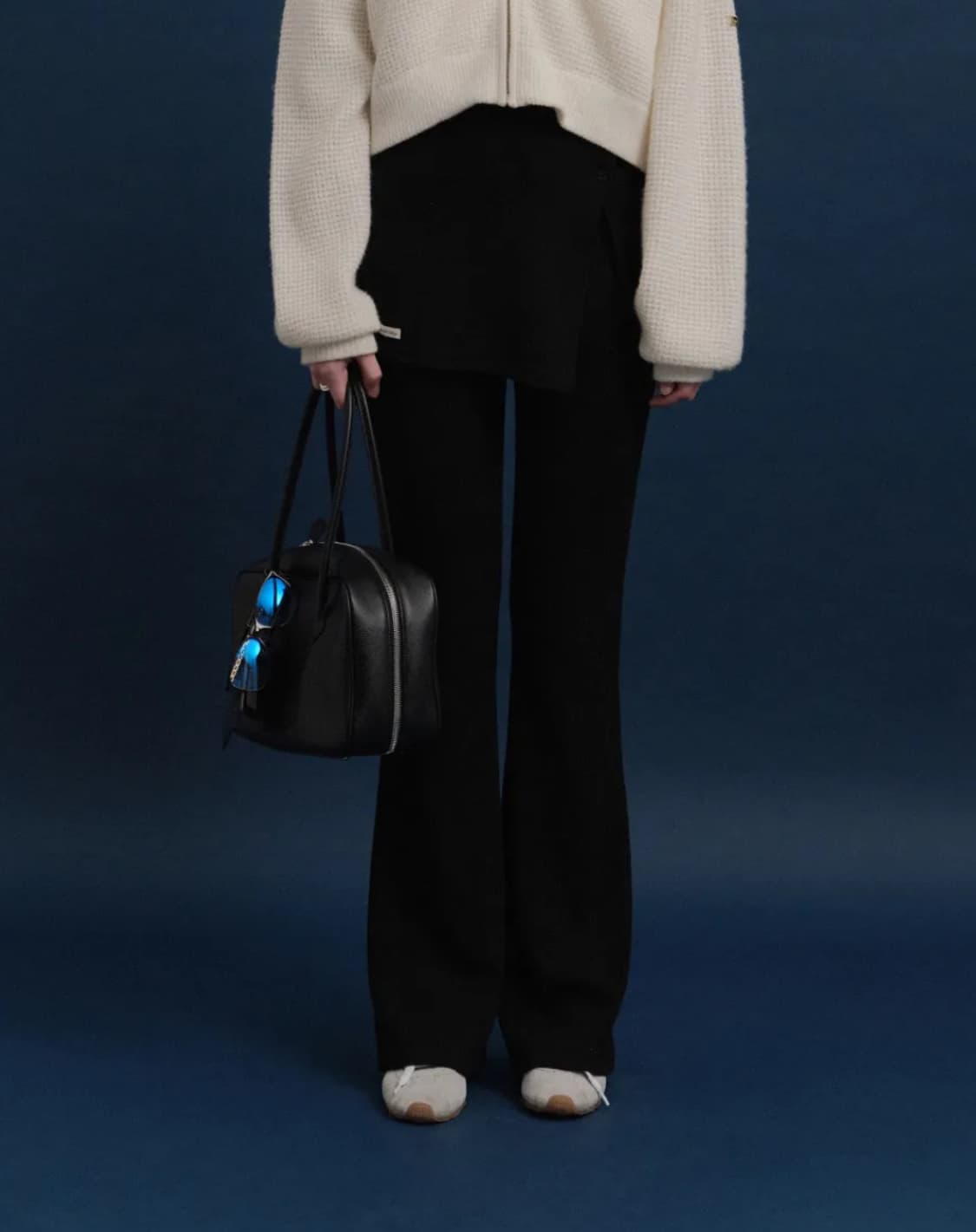 택o새제품) 포유어아이즈온리 Mary 랩 스커트 팬츠 블랙 ex M 상품이미지2