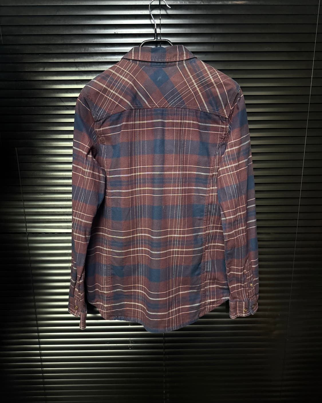 칼하트 2017 fw 자주색 버건디 플란넬 타탄 체크 워크 셔츠 M 95 상품이미지5