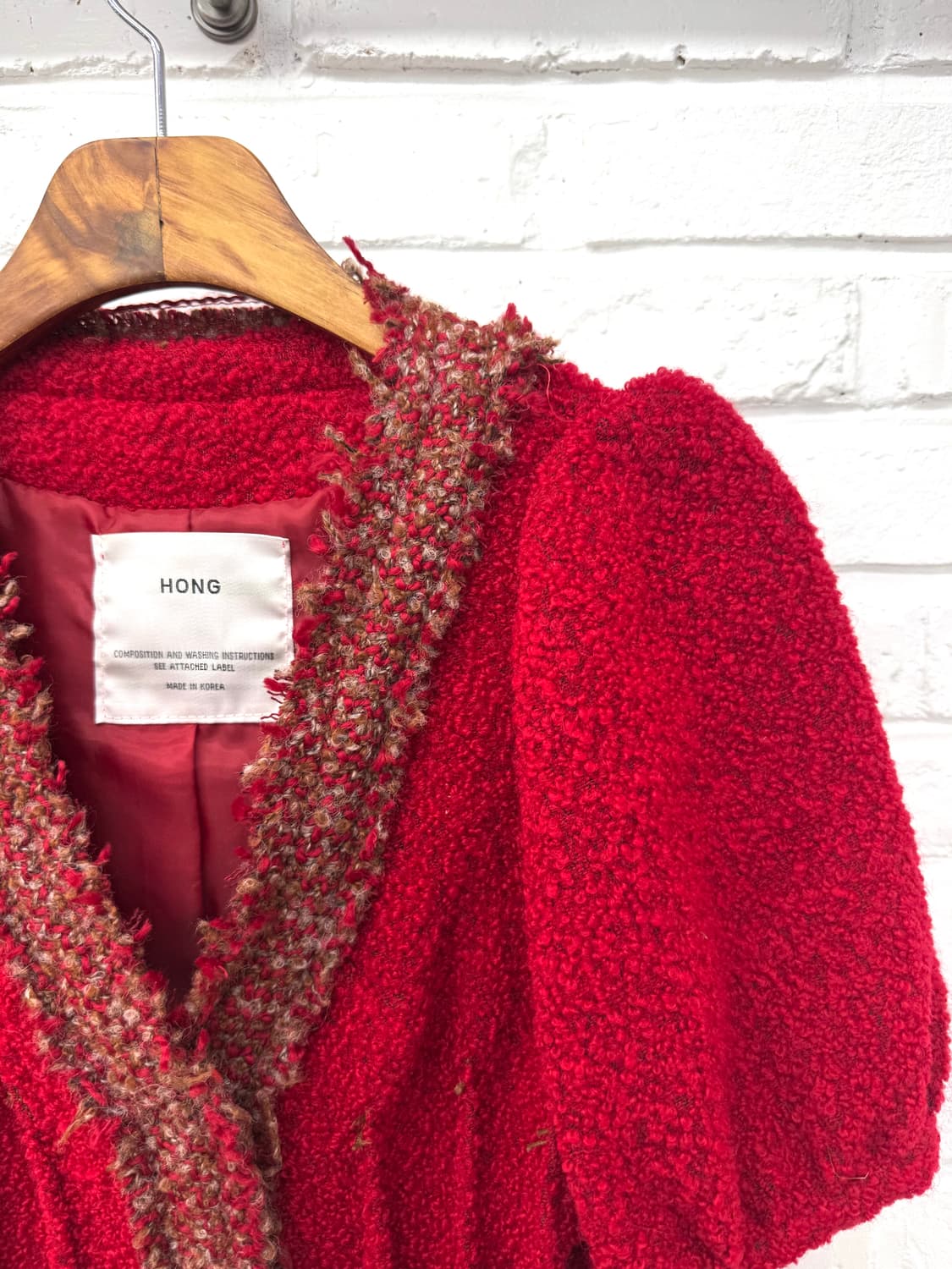 Hong 레드 트위드 자켓 상품이미지4
