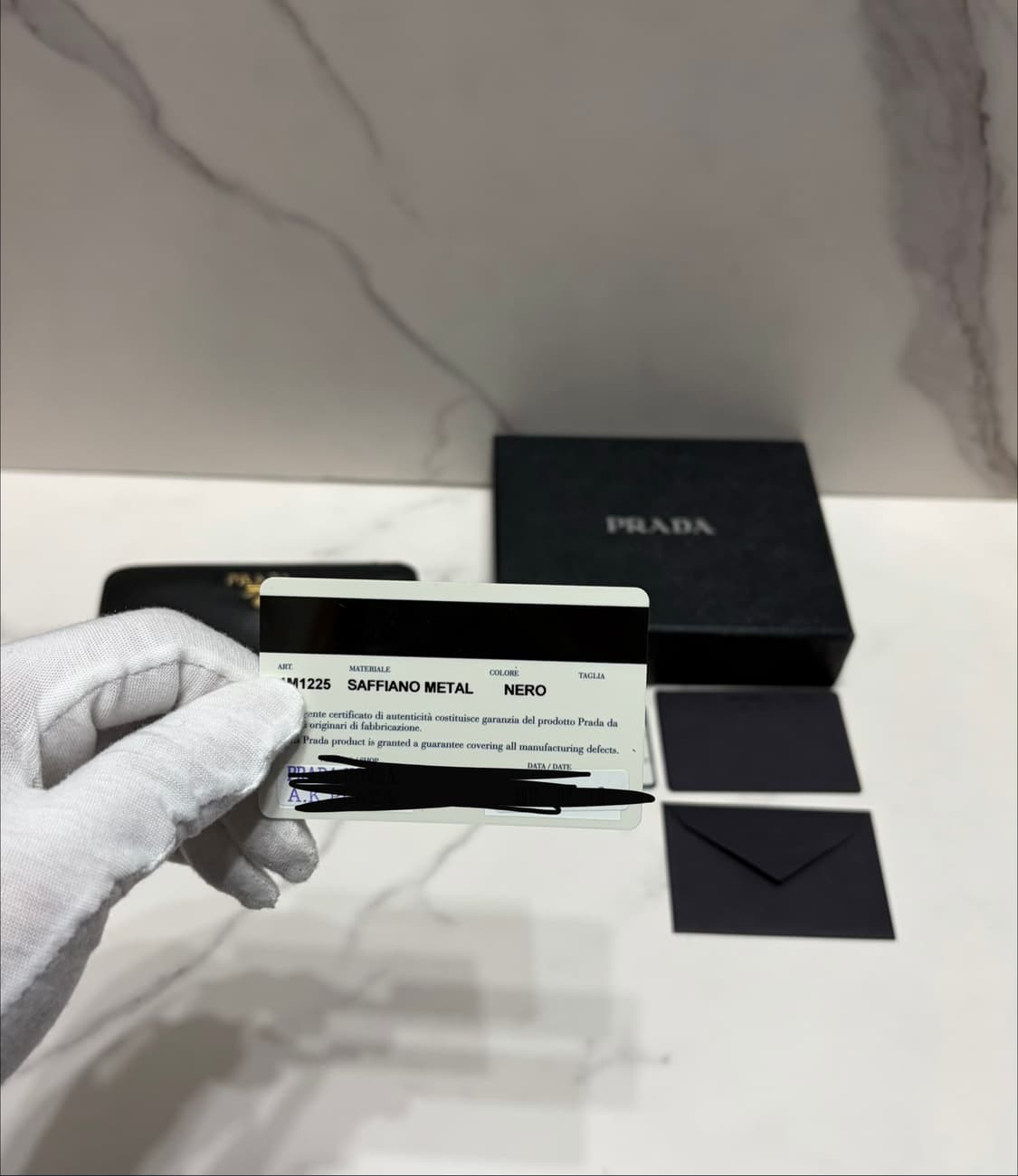 [정품] 프라다 사피아노 중지갑 블랙 백화점 풀구성 상품이미지9