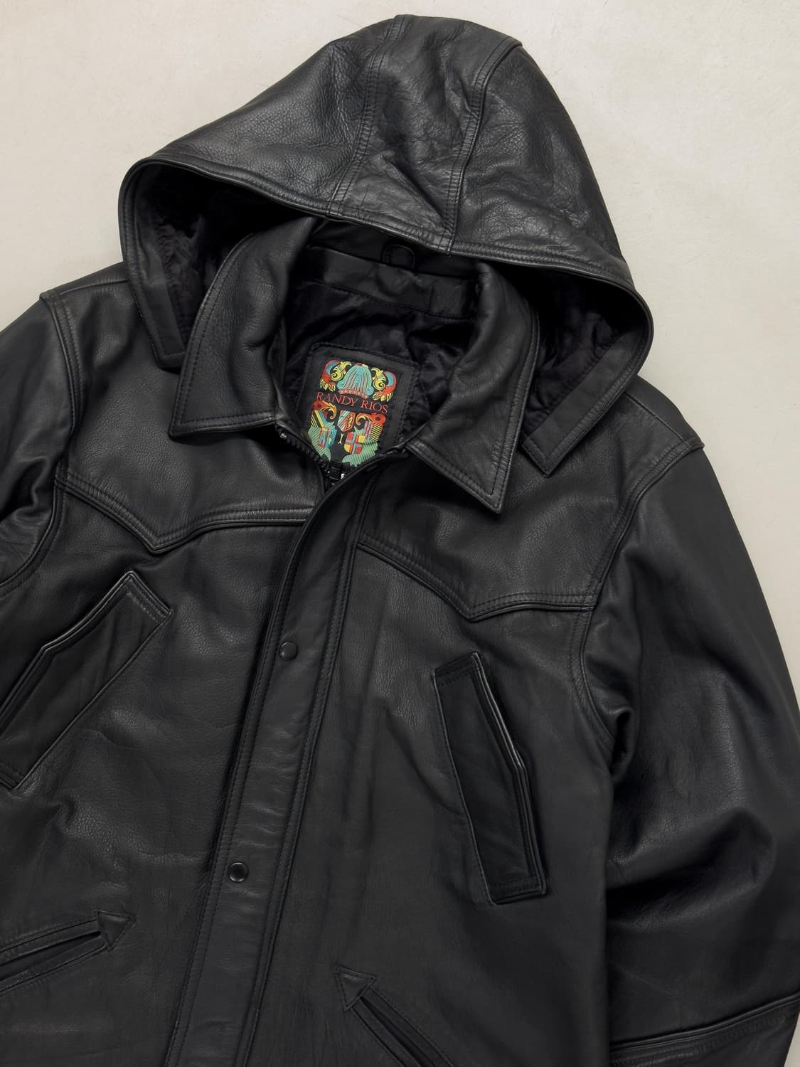 웨스턴 레더 후드 자켓 상품이미지1