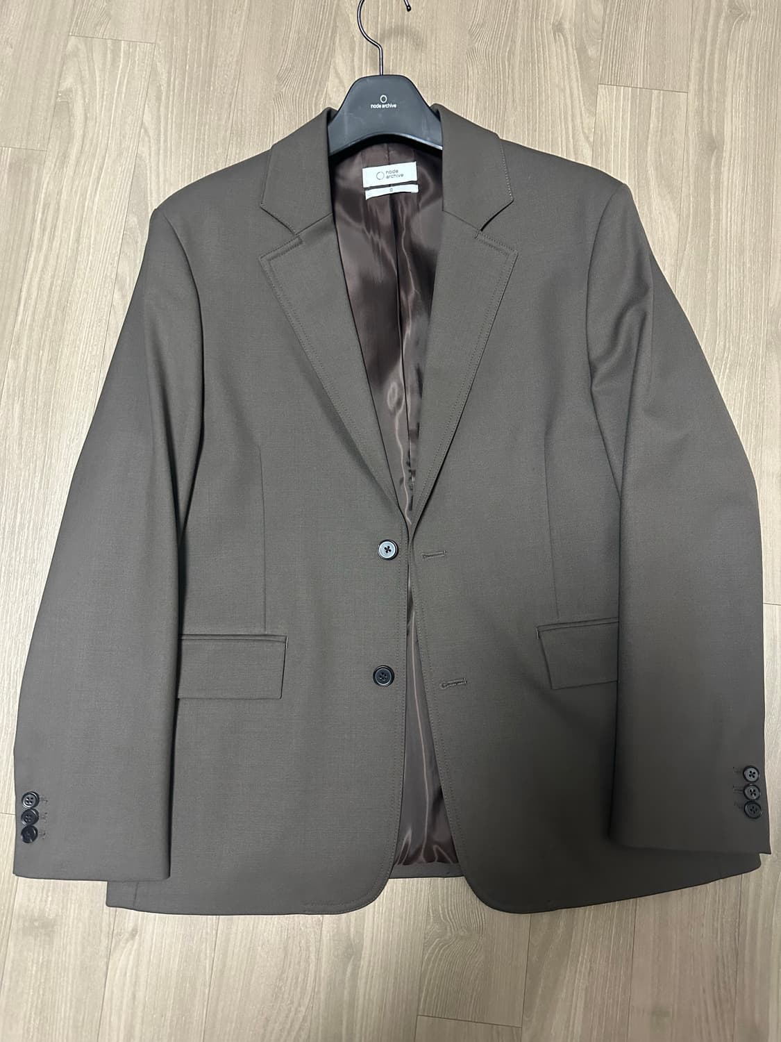 노드아카이브 스테디 울 싱글 자켓 차콜브라운 0 상품이미지3