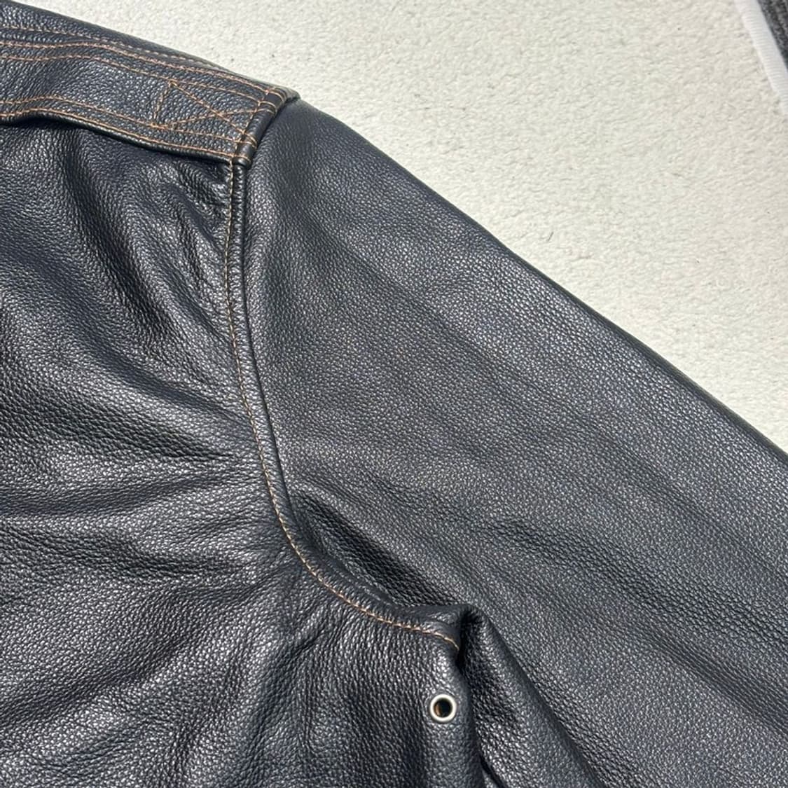 A2 밀리터리st 레더 자켓 블랙 3XL 상품이미지5