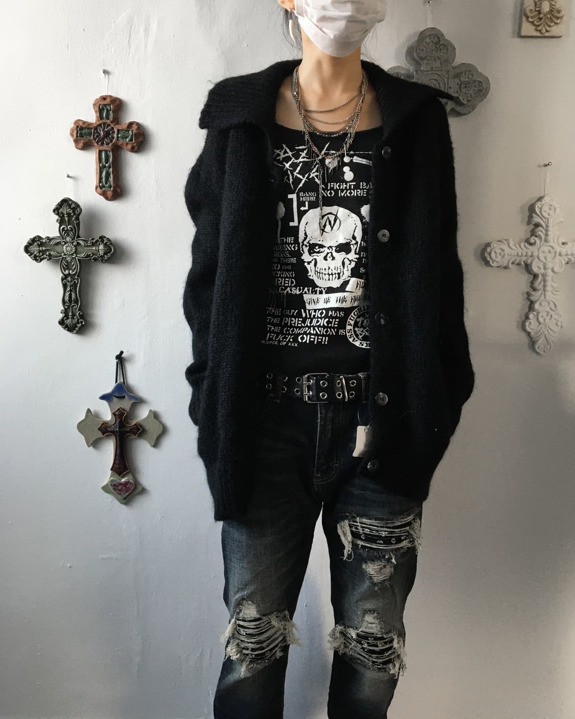 Black knit cardigan 상품이미지5