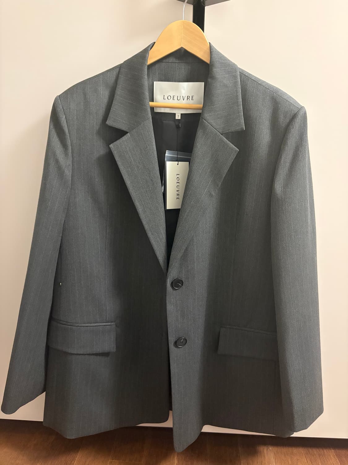 (텍달린 새상품) LOEUVRE 여성 차콜 자켓 상품이미지1