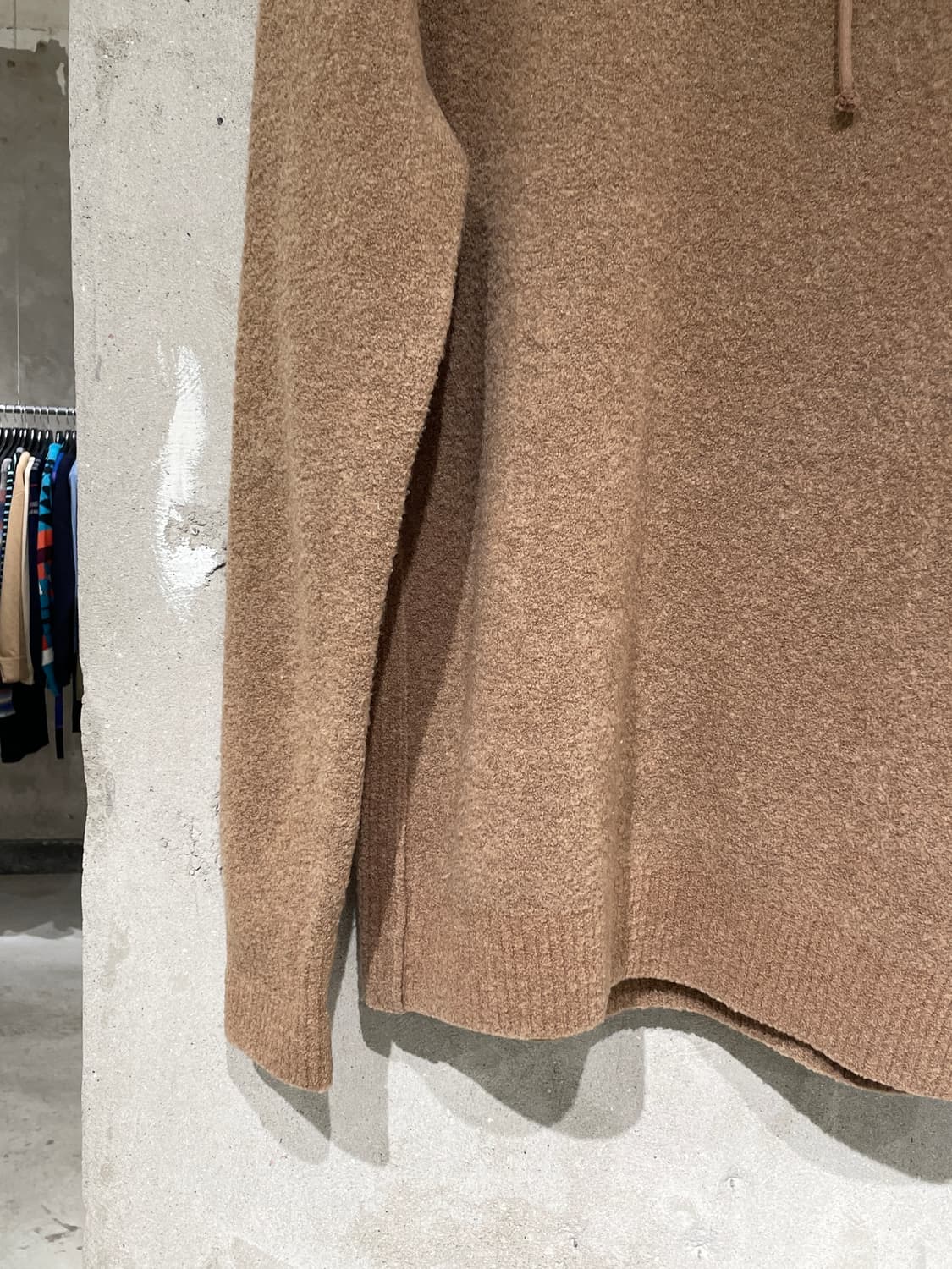 타임 옴므 브라운 울 부클 후디 상품이미지4