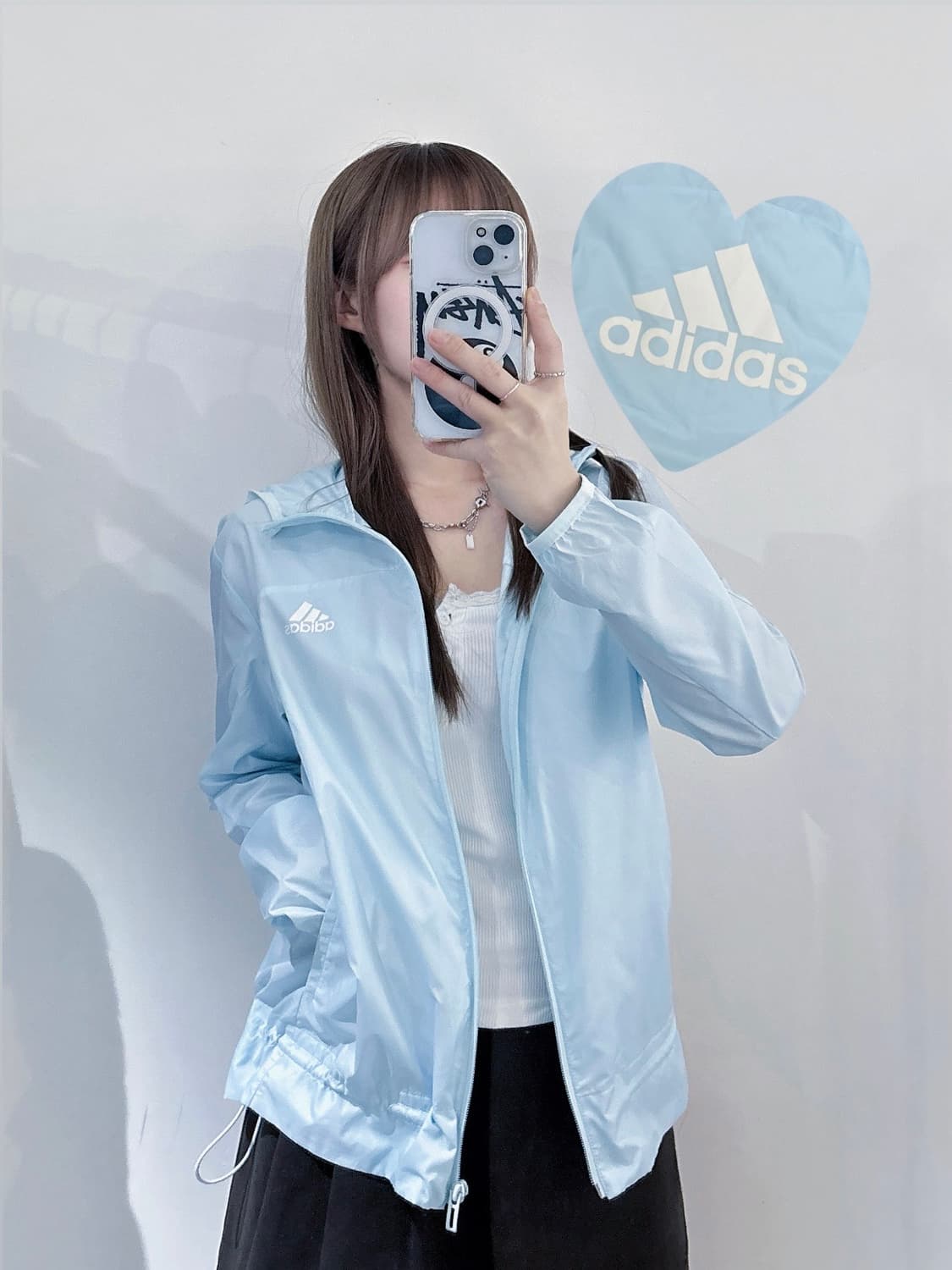 아디다스 베이비블루 스몰로고 런닝 바람막이 상품이미지1