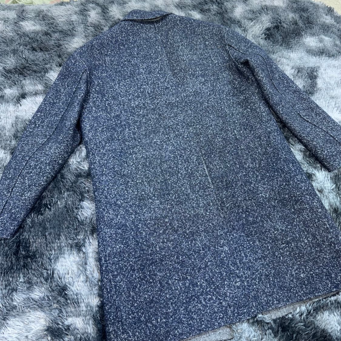 투티/0089 커스텀멜로우 울 혼방 롱 코트 네이비 상품이미지4