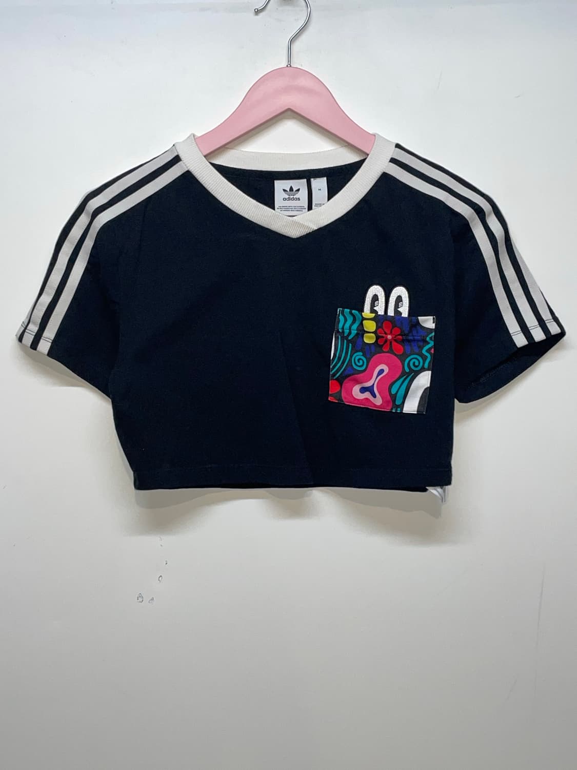 아디다스 삼선 프린팅 크롭 티셔츠 상품이미지1