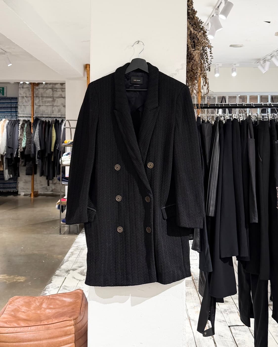 이자벨 마랑 블랙 트위드 오버사이즈 코트 상품이미지1