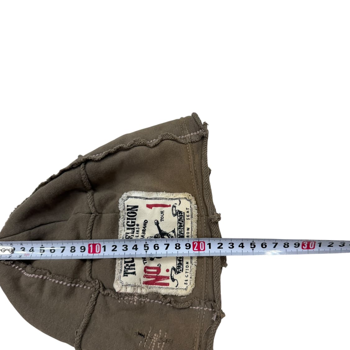 트루릴리전 Y2K 패치 그런지 데미지 코튼 비니 모자 카키 상품이미지5