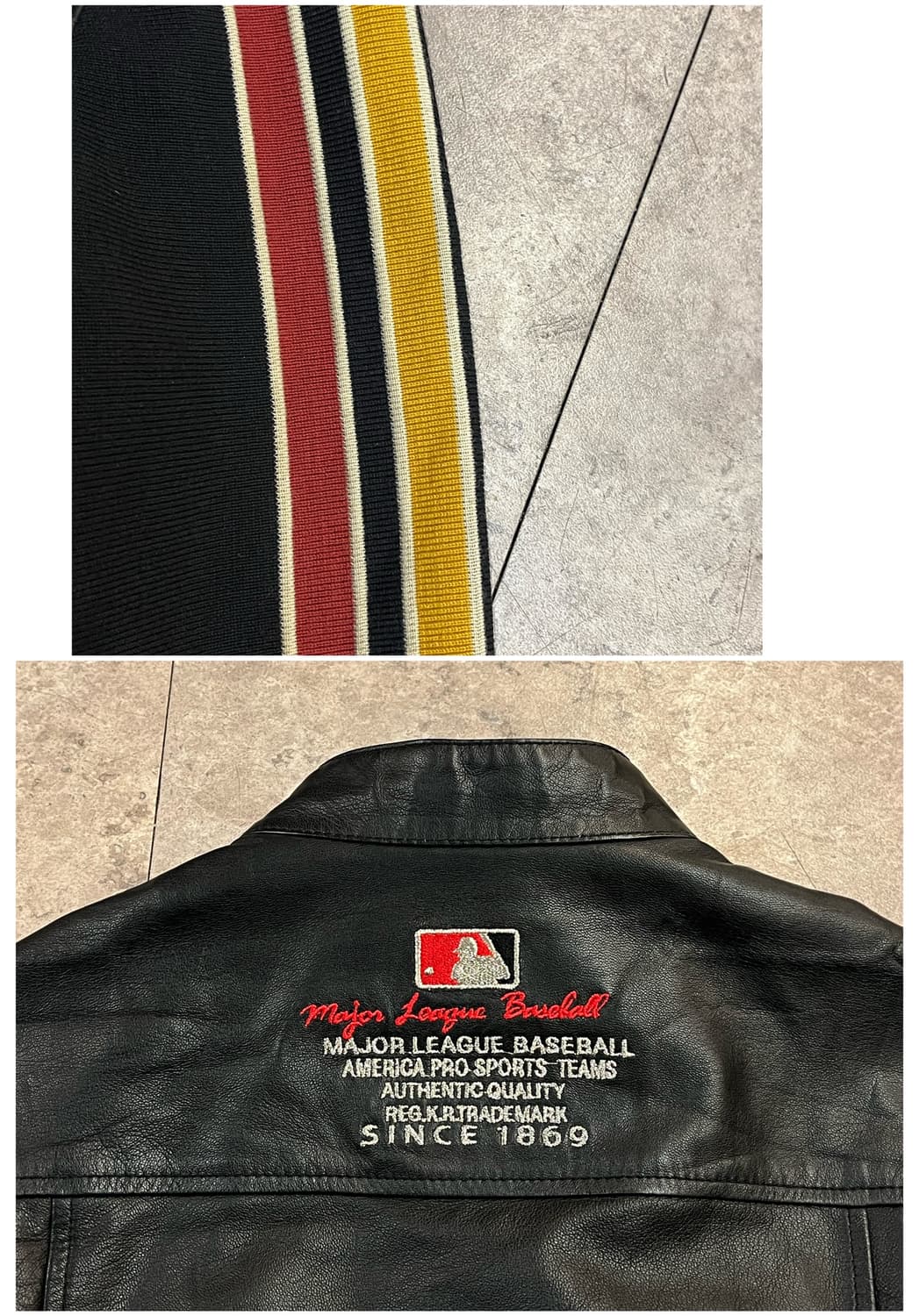 엠엘비 니트 배색 레더 자켓 블랙 95 #csz2298 상품이미지9