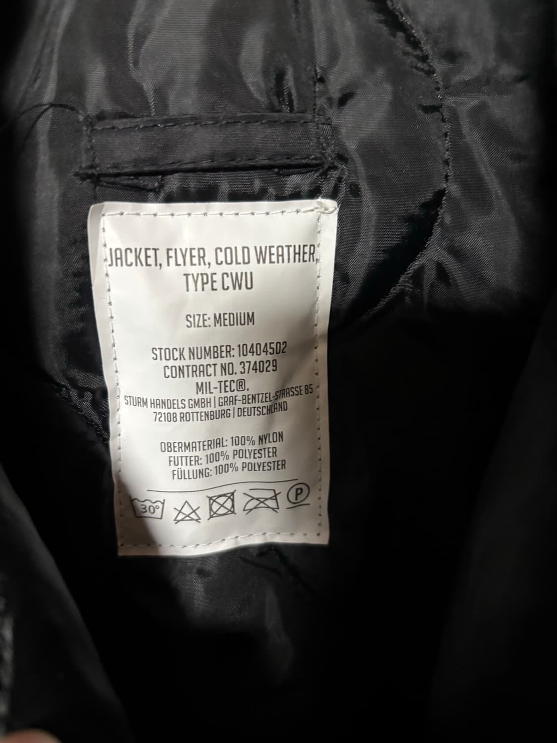 (M) 밀텍 CWU 45P 블랙 상품이미지5