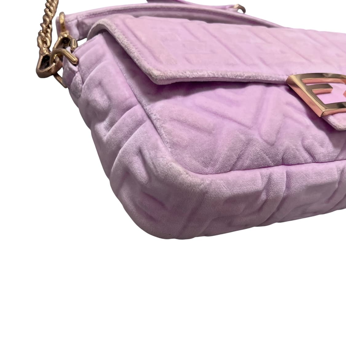 펜디 핑크 벨벳 바게트백 테리 상품이미지3