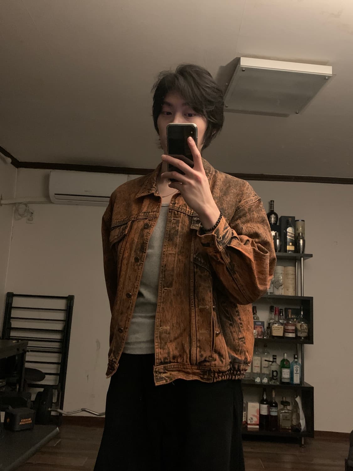 [빈티지 테이스트] 오렌지 브라운 워싱 데님 재킷 자켓 상품이미지1