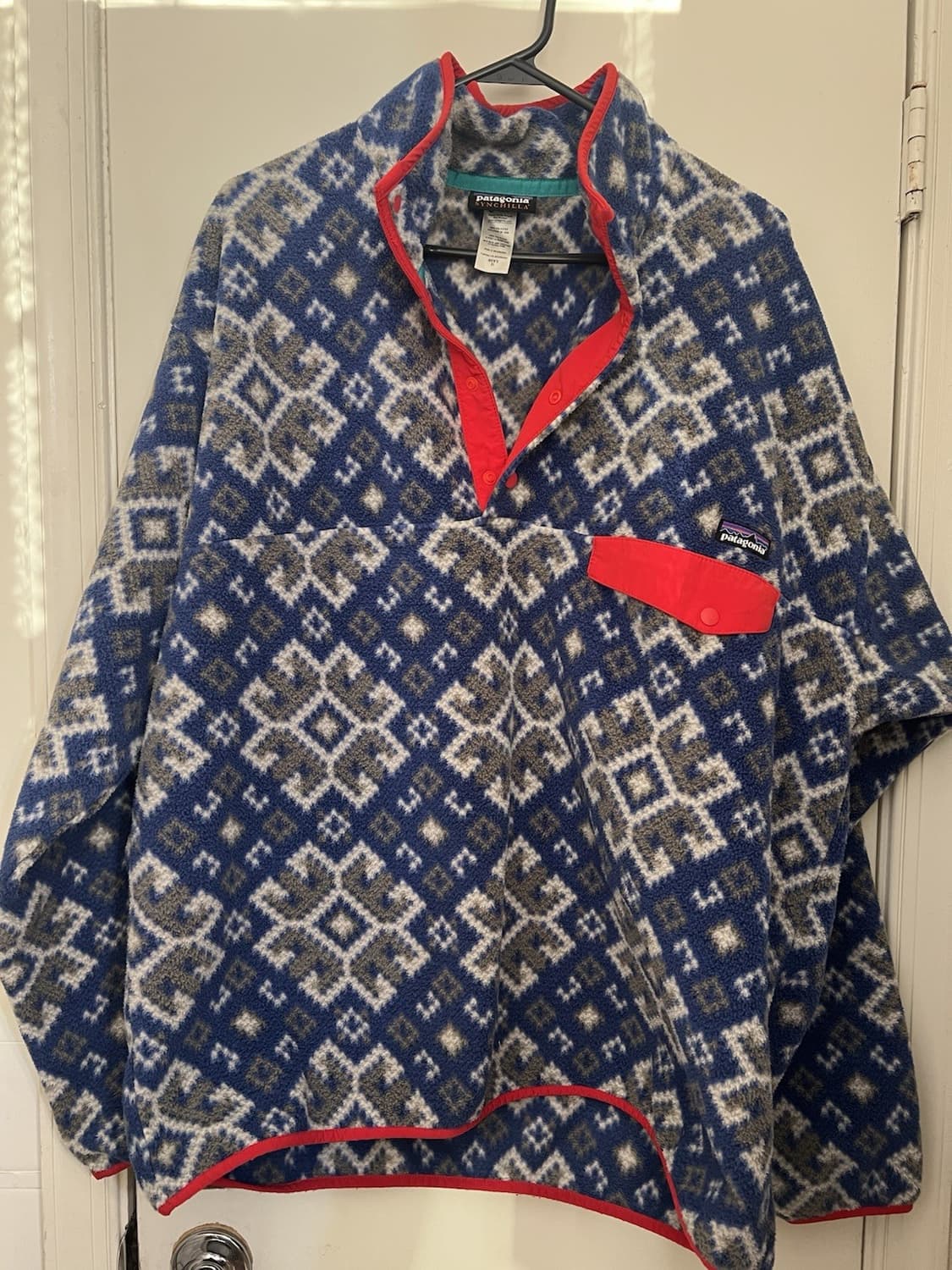 10s 파타고니아 신칠라 스냅-T 블루/레드 아즈텍 패턴 상품이미지1