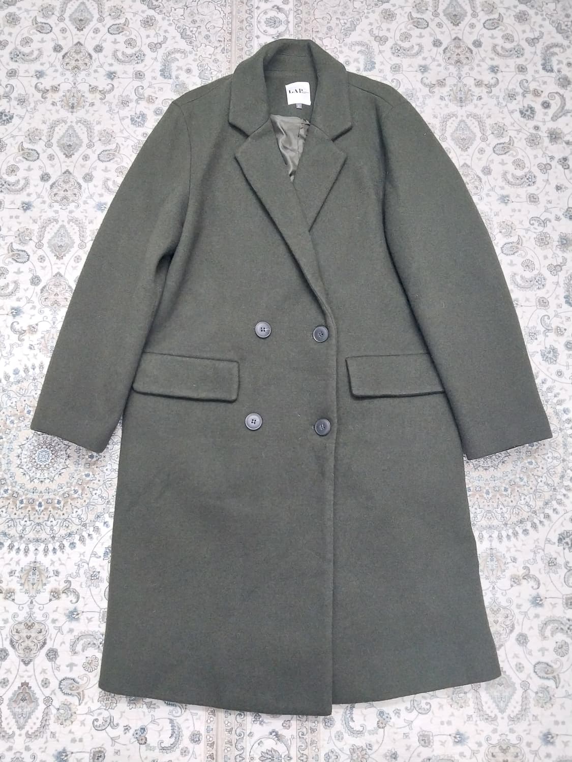 LAP 랩 더블 버튼 카키 롱 코트 S (55반까지) 상품이미지1