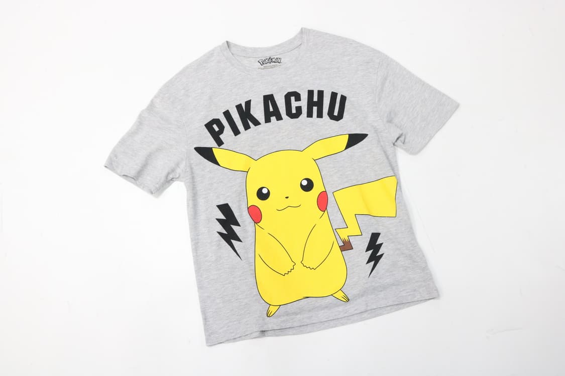 Pokemon 포켓몬 피카츄 빅 프린트 그레이 반팔 티셔츠 (L) 상품이미지2