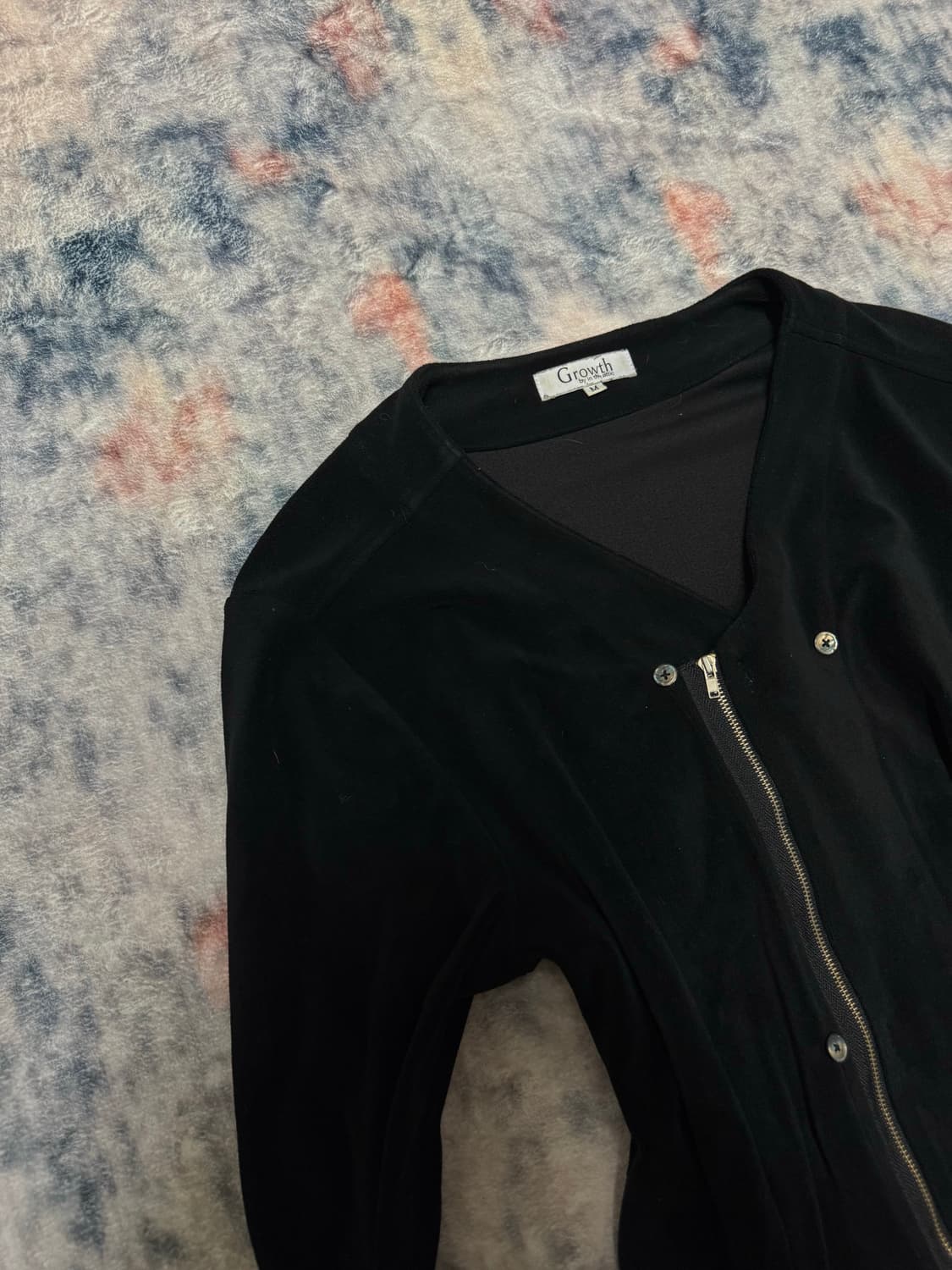 In the attic none collar velour cardigan 상품이미지3