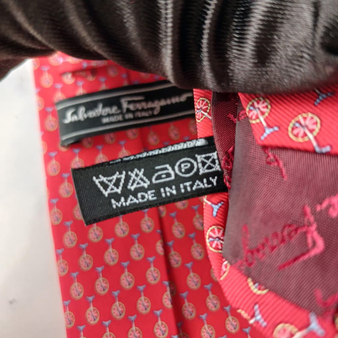 살바토레 페라가모 실크 레드 넥타이 8cm S~A+등급 E954 상품이미지10