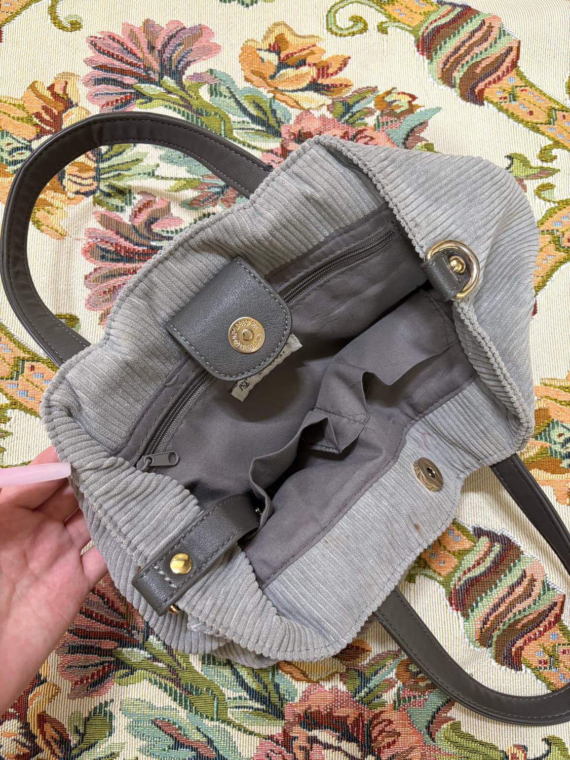 Afternoontea wardrobe 그레이 레이스 숄더백 상품이미지5