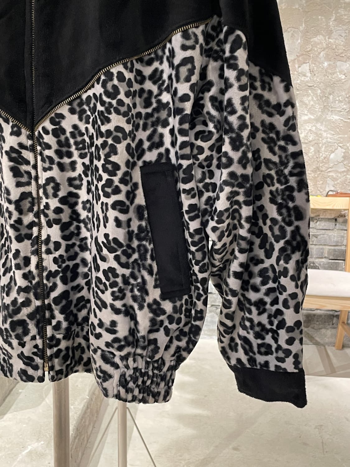 빈티지 요크 블랙 그레이 레오파드 집업 자켓  상품이미지5