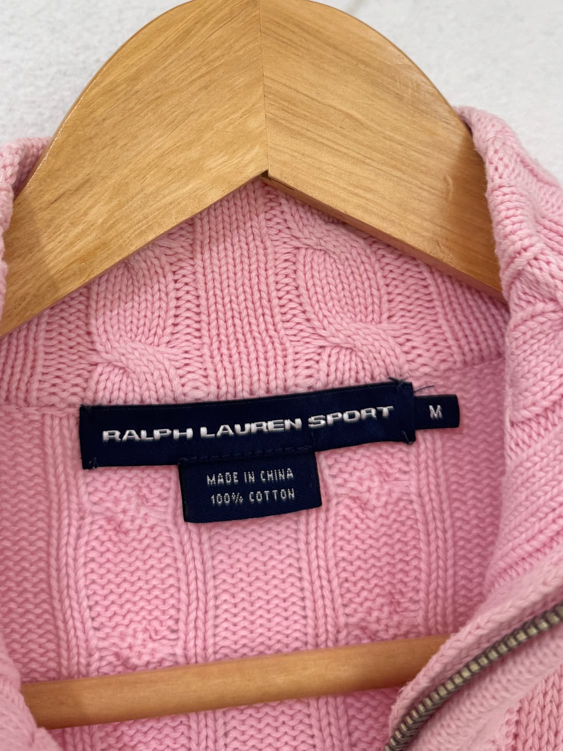 폴로 연핑크 꽈배기 집업 상품이미지4