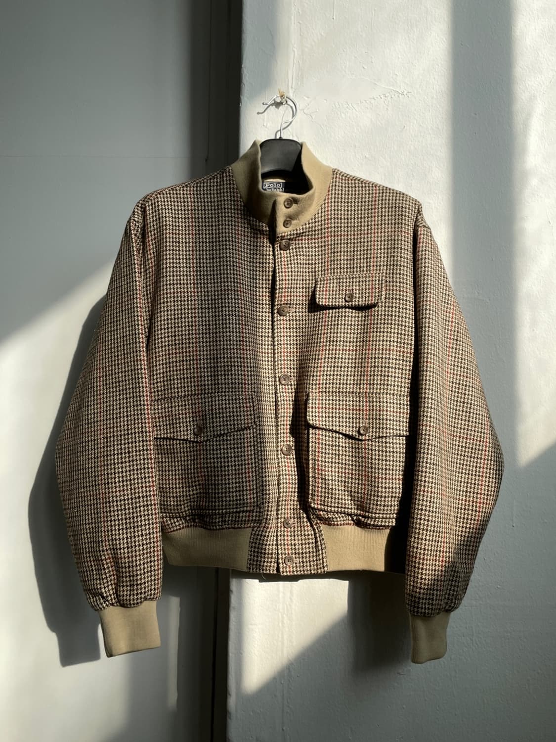 80s 폴로 랄프로렌 하운드투스 트위드 블루종 자켓 상품이미지3