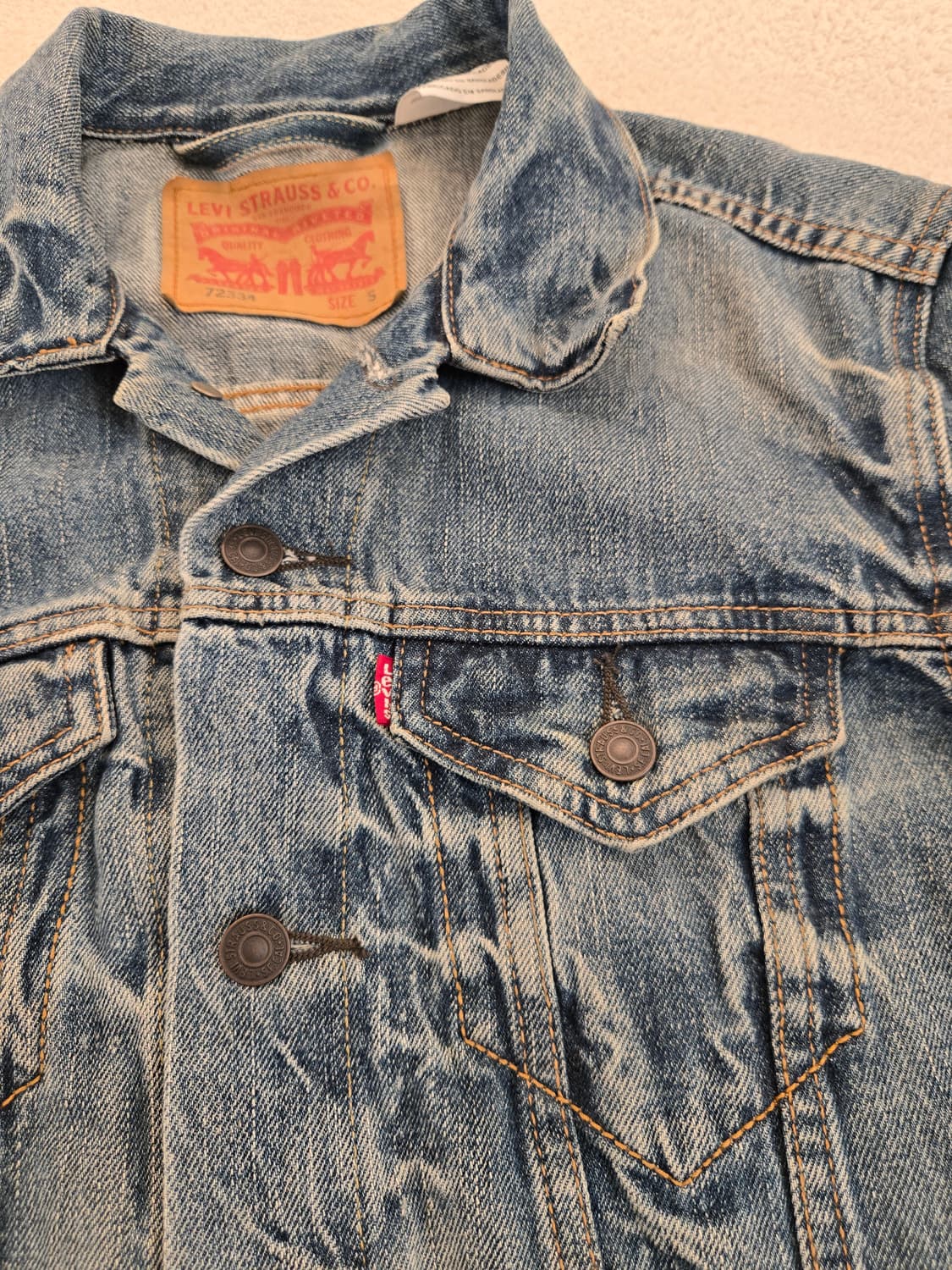 리바이스 데님 트러커 자켓 워싱잘된 청자켓 S 상품이미지5
